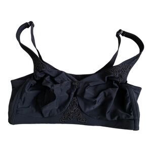 Enchanted Black Floral Embroidered Full Coverage Wireless Bra 8304 40DD